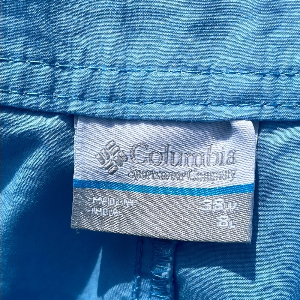 NWT - Columbia Blue Flat Front Shorts Lightweight Casual - Picture 3 of 6